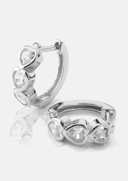 Ørering Heart Hoops - Forsølvet
