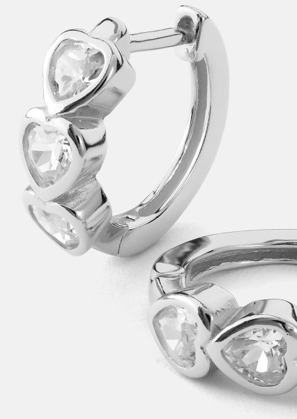 Ørering Heart Hoops - Forsølvet