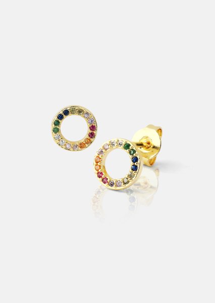 Øreringe Prism Halo - 18k Forgyldte