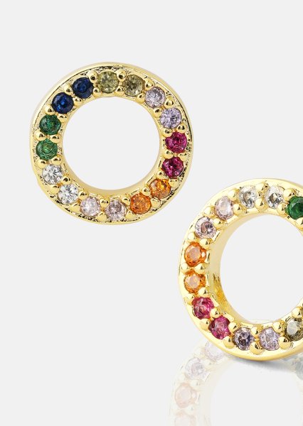 Øreringe Prism Halo - 18k Forgyldte