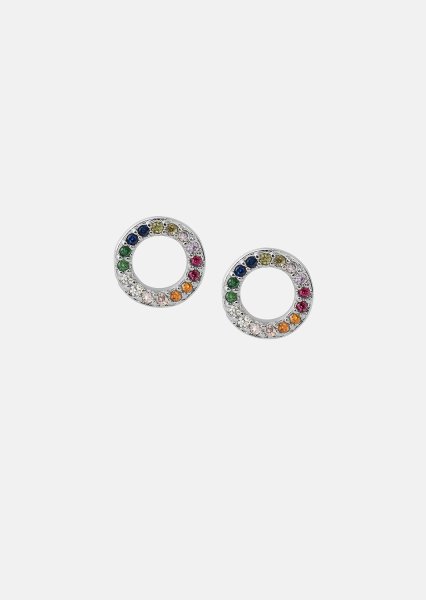 Øreringe Prism Halo - Silverplated