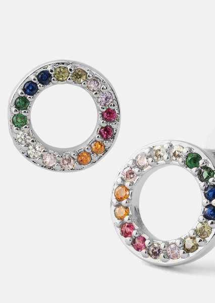 Øreringe Prism Halo - Silverplated