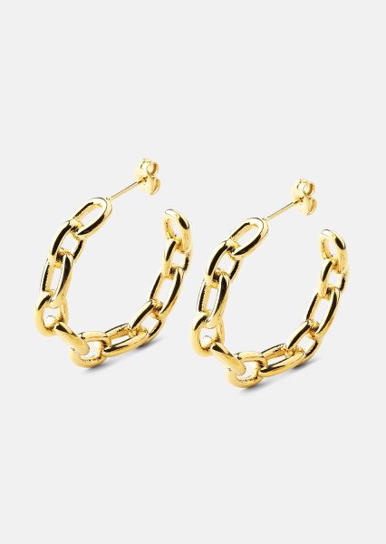 Ørering Chain Bold - 18k Forgyldt