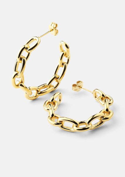 Ørering Chain Bold - 18k Forgyldt