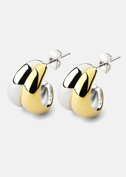Ørering Dual Wave - 18k Forgyldt