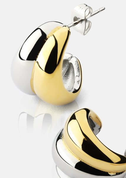 Ørering Dual Wave - 18k Forgyldt