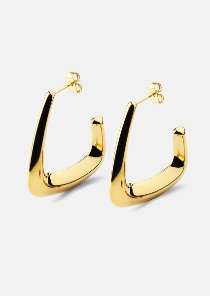 Øreringe Bold Curve – 18k Forgyldte