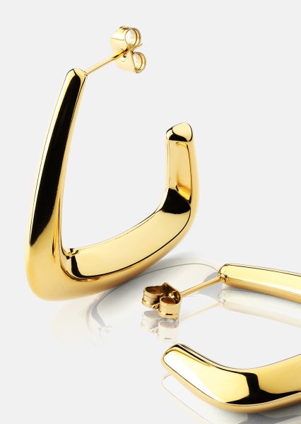 Øreringe Bold Curve – 18k Forgyldte