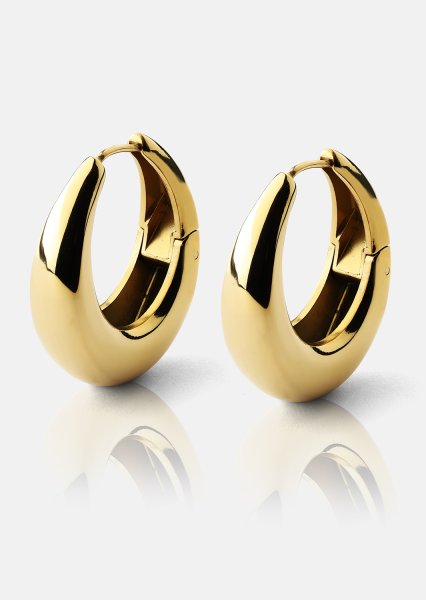 Øreringe Bold Curve – 18k Forgyldte