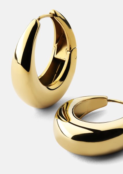 Øreringe Bold Curve – 18k Forgyldte