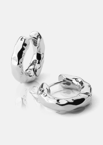 Ørering Luxe Ripple Hoops - Forsølvet