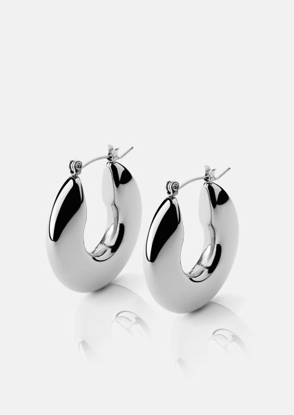 Ørering Luna Bold Hoops - Forsølvet