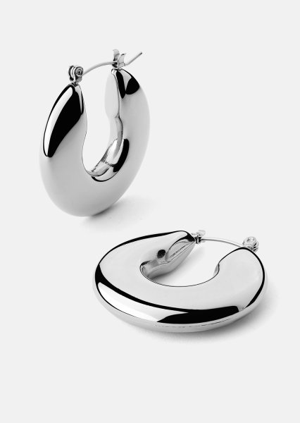 Ørering Luna Bold Hoops - Forsølvet