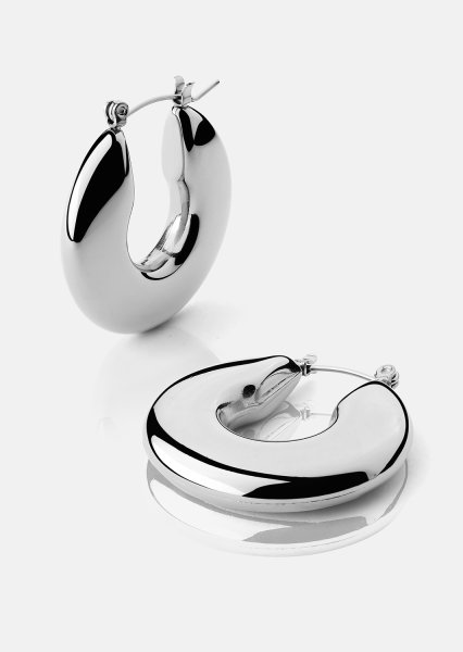 Ørering Luna Bold Hoops - Forsølvet