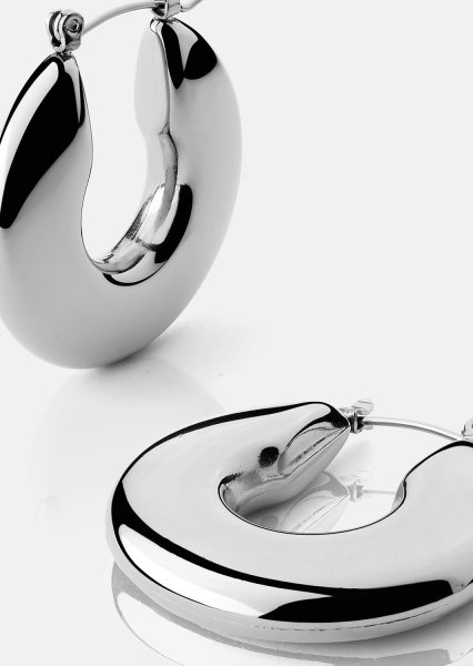 Ørering Luna Bold Hoops - Forsølvet