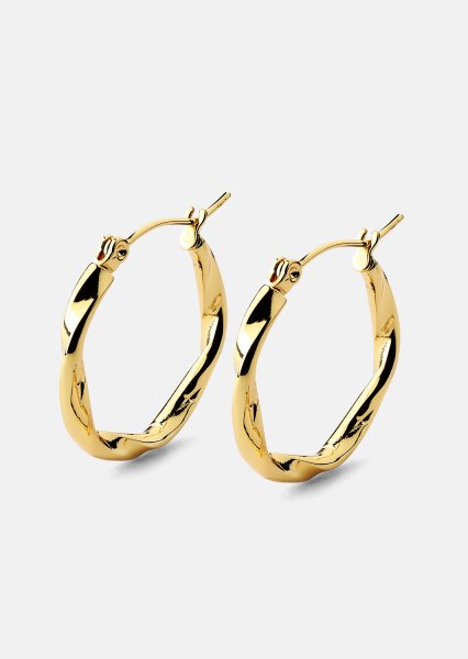 Twist Glow Hoops - 18k Guldbelagte Øreringe