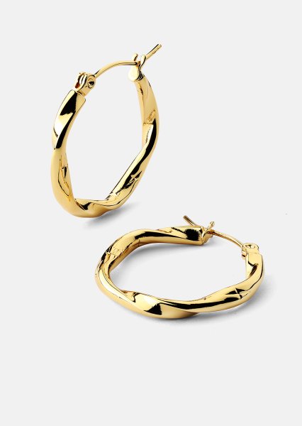 Twist Glow Hoops - 18k Guldbelagte Øreringe