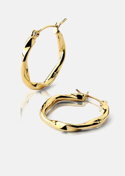 Twist Glow Hoops - 18k Guldbelagte Øreringe