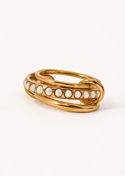 Ring Stacked Pearl - 18k guldbelagt