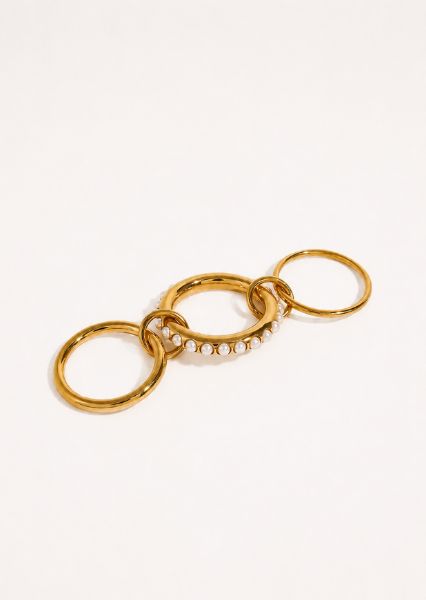 Ring Stacked Pearl - 18k guldbelagt