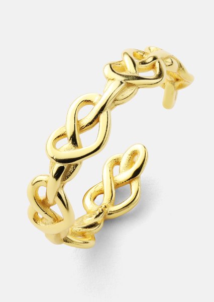 Ring Heart Link - 18k Forgyldt