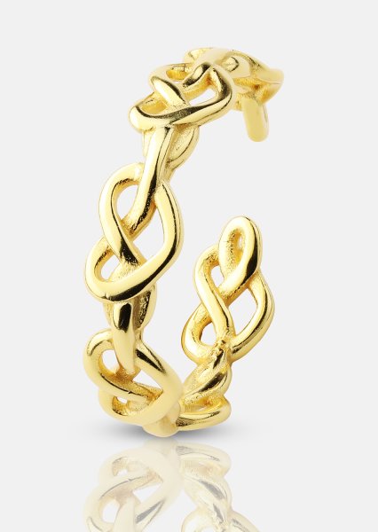 Ring Heart Link - 18k Forgyldt