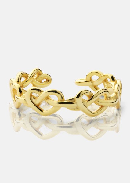 Ring Heart Link - 18k Forgyldt