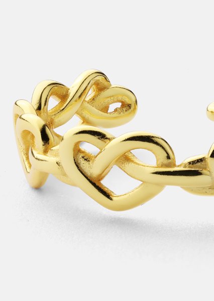 Ring Heart Link - 18k Forgyldt