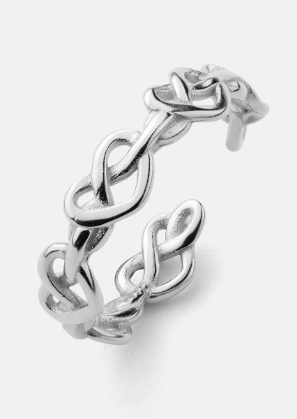 Ring Heart Link - Forsølvet