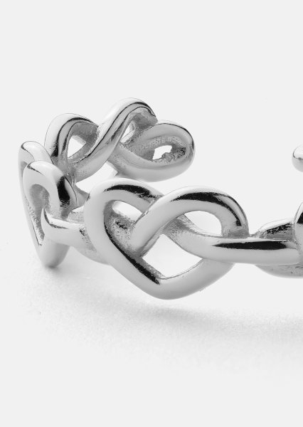 Ring Heart Link - Forsølvet