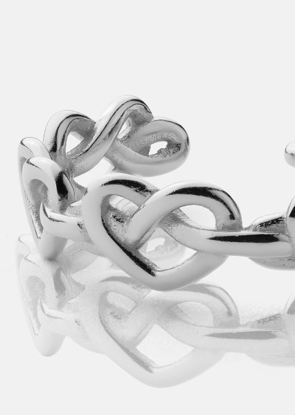 Ring Heart Link - Forsølvet