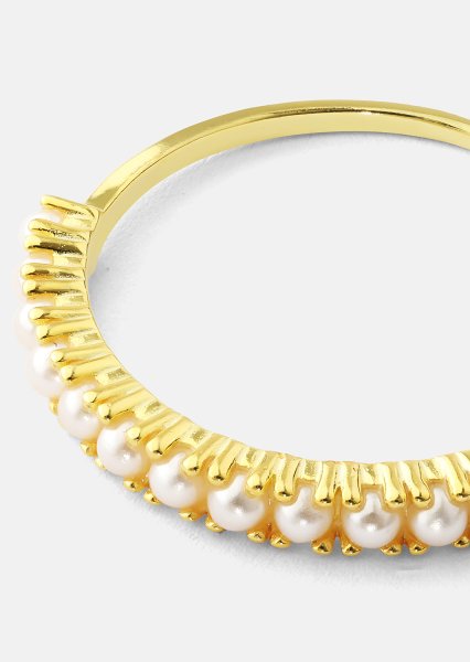 Golden Pearl Serenity Ring - 18k Gold Plated