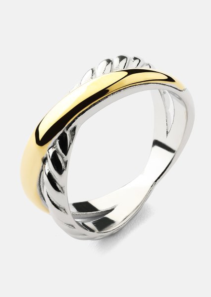 Ring Golden Silver Twist - 18k Forgyldt