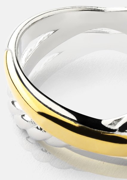 Ring Golden Silver Twist - 18k Forgyldt