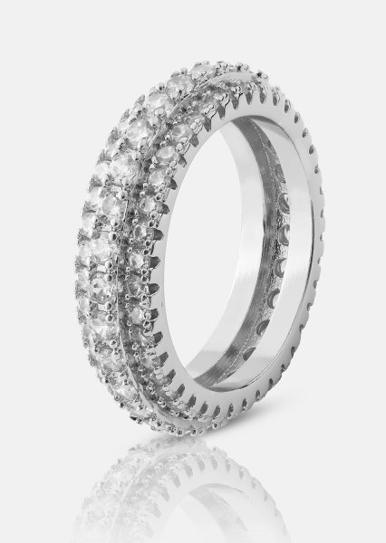 Ring Crystal Shimmer - Forsølvet