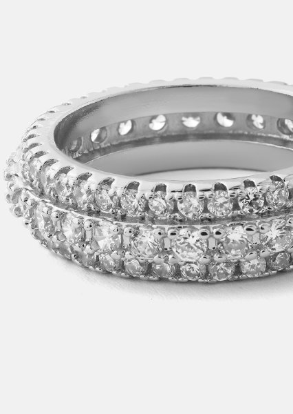 Ring Crystal Shimmer - Forsølvet