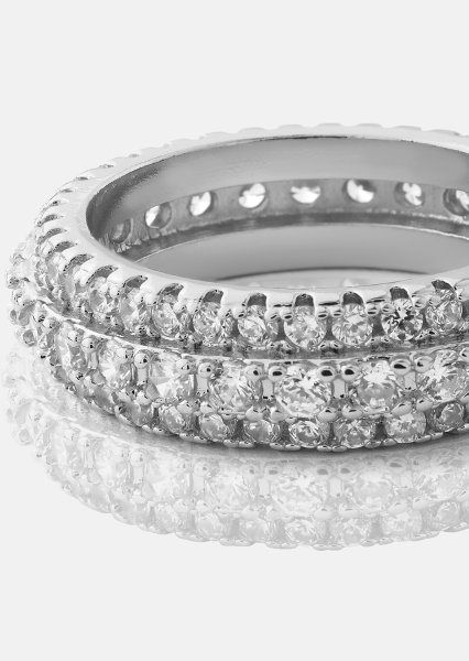 Ring Crystal Shimmer - Forsølvet