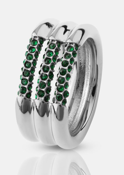 Ring Green Lumière - Forsølvet