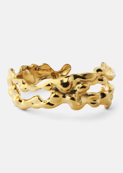 Ring Molten Wave - 18k Forgyldt
