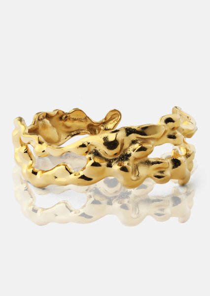 Ring Molten Wave - 18k Forgyldt
