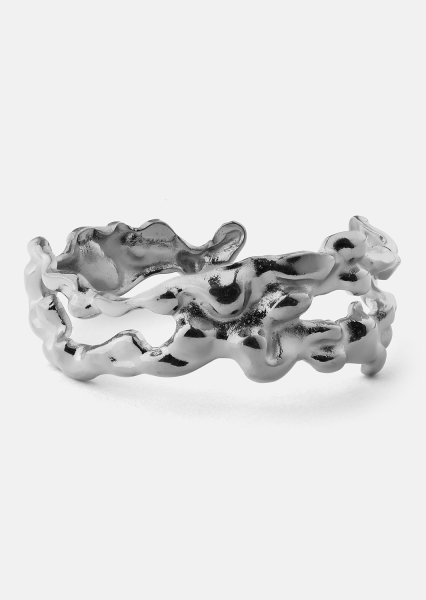 Ring Molten Wave - Forsølvet