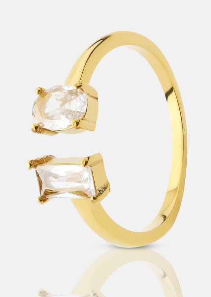 Ring Duo Cut - 18k Forgyldt