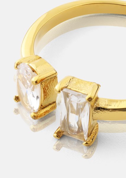 Ring Duo Cut - 18k Forgyldt