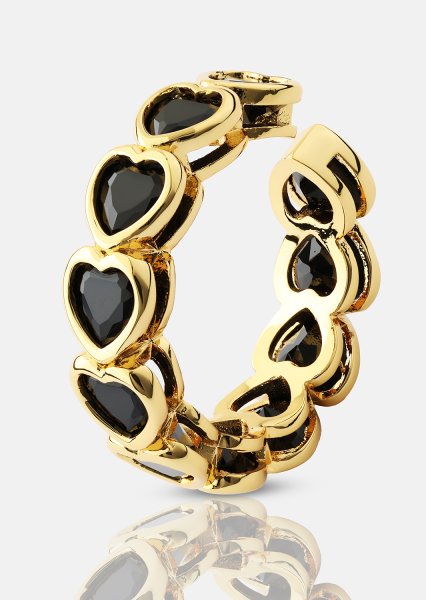 Ring Eternal Night Heart - 18k Forgyldt