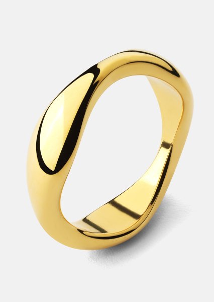 Ring Organic Curve - 18k Forgyldt
