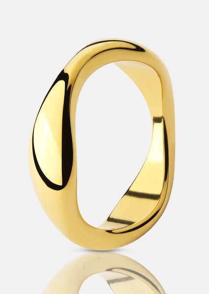 Ring Organic Curve - 18k Forgyldt
