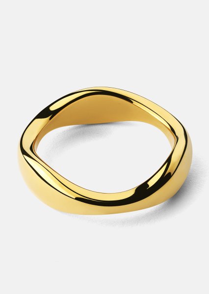 Ring Organic Curve - 18k Forgyldt