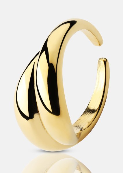 Ring Wave Bold - 18k Forgyldt