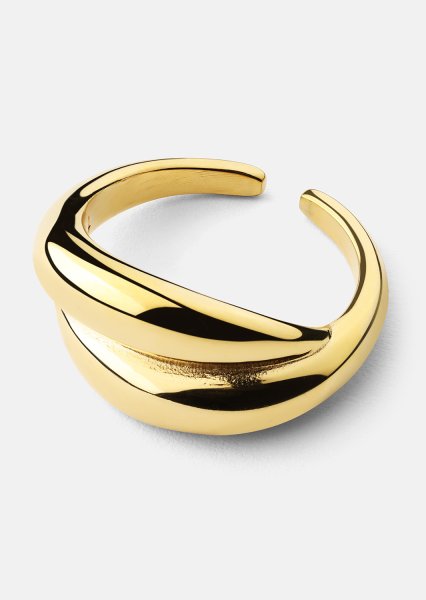 Ring Wave Bold - 18k Forgyldt