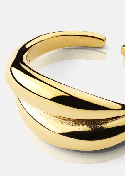 Ring Wave Bold - 18k Forgyldt